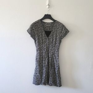 Abercrombie & Fitch short sleeve button up dress black daisy with pockets